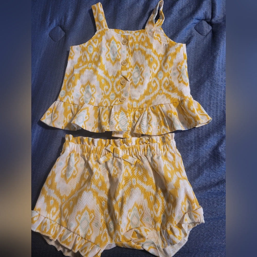 Rachel Zoe Yellow and White Patterned Top